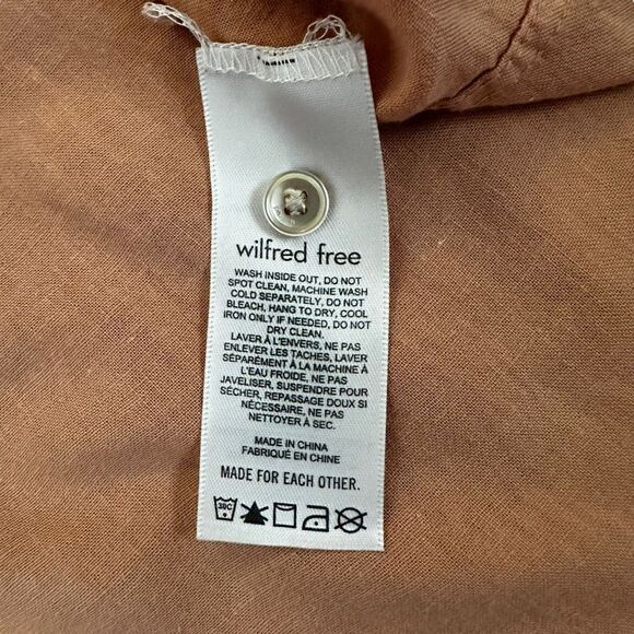 Wilfred Free ~ Salmon colored Linen Blend ~ long-sleeved shirt ~ size Small - Picture 11 of 11